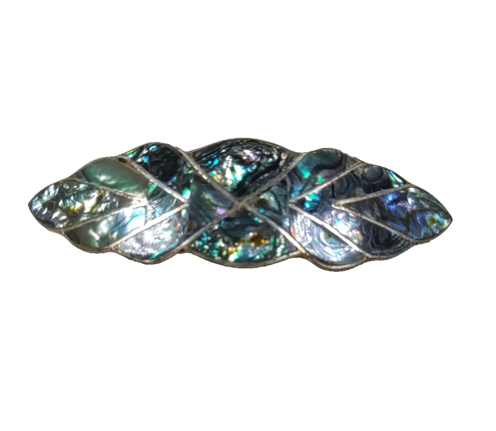 Abalone Shell Hair Barrette Tension Clip Ocean Wave Beach